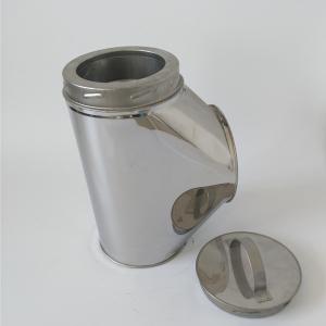 Quality Insulated 6 Double Wall Chimney Pipe Stainless Steel Tee W / Cap Twist Compatible wholesale