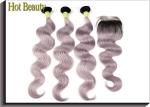 Body Wave Human Hair Lace Closure Grey Color 4 Inch By 4 Inch Lace Size Swiss