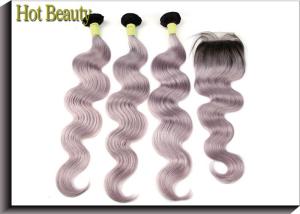 Quality Body Wave Human Hair Lace Closure Grey Color 4 Inch By 4 Inch Lace Size Swiss Lace Free Part wholesale