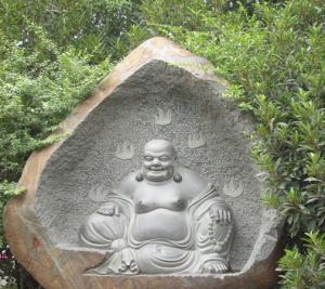 Quality Chinese White Happy Laugh Carved Sitting Buddha Sculpture wholesale