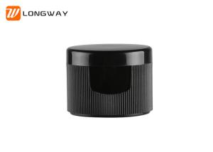 Quality Black Ribbed Type Cosmetic Bottle Flip Cap Neck Size 18 / 20 / 24mm wholesale