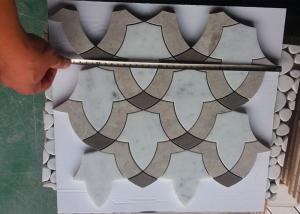Quality Tunisia Waterjet Mosaic Tile 12&quot; X 12&quot; Honed Finish White And Grey Color wholesale
