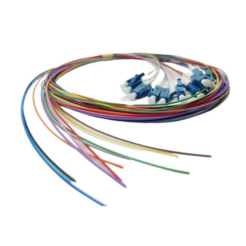 0.9 Mm FTTH LC UPC Colorful Fiber LSZH/PVC Singlemode SM 12cores Optic Fiber Pigtail