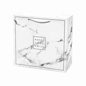 Quality Boutique Recycled 250gsm Marble Paper Gift Bags Boxes For Cosmetic Clothes wholesale