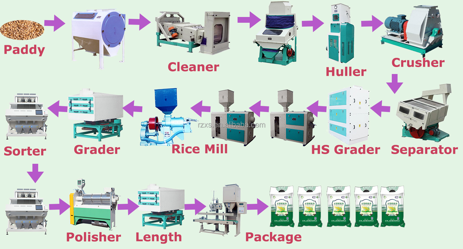 50tpd Automatic Rice Mill Plant Medium Complete Set Up Machine with Competitive