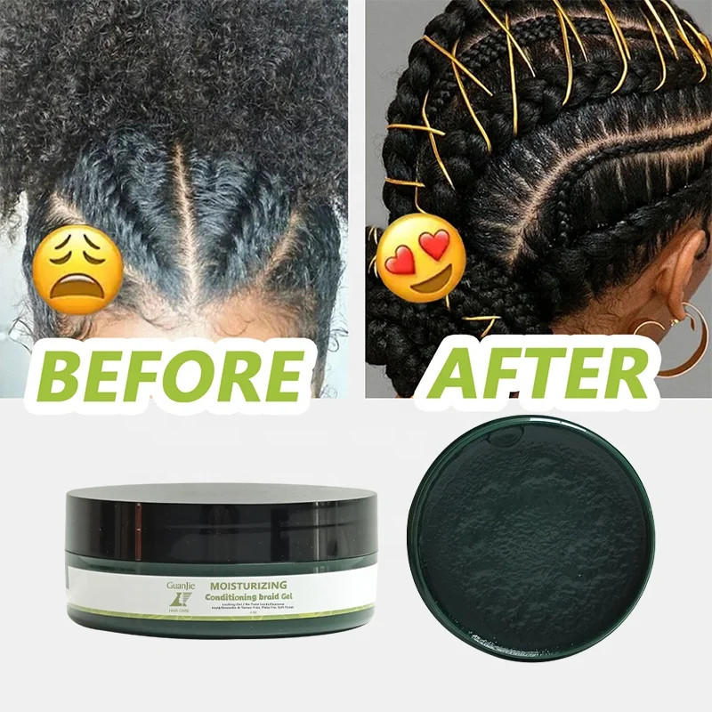 Custom Logo Strong Hold Edge Control Hair Gel Thick Edges Long Lasting Hair Styling Gel Support Hair Growth Care Styling Gel