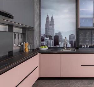 Quality OEM Hotel Furniture Set Designs Lacquer Modern Kitchen Bathroom Cabinets wholesale
