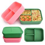 Shatterproof Harmless Silicone Lunch Containers , Microwaveable Silicone Storage