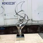 Outdoor large metal art decoration abstract ribbon stainless steel sculpture