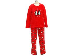 Quality Fancy Funny Womens Christmas Pajama Sets , Red Womens Flannel Pajamas Sets wholesale