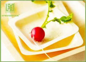 Quality Wooden Salad Plates Disposable Party Tableware , Safe Wooden Cake Plate For Kids wholesale