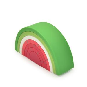 Quality Watermelon Shape EN71 Rainbow Stack Toy FBA Free Silicone Baby Stacker wholesale