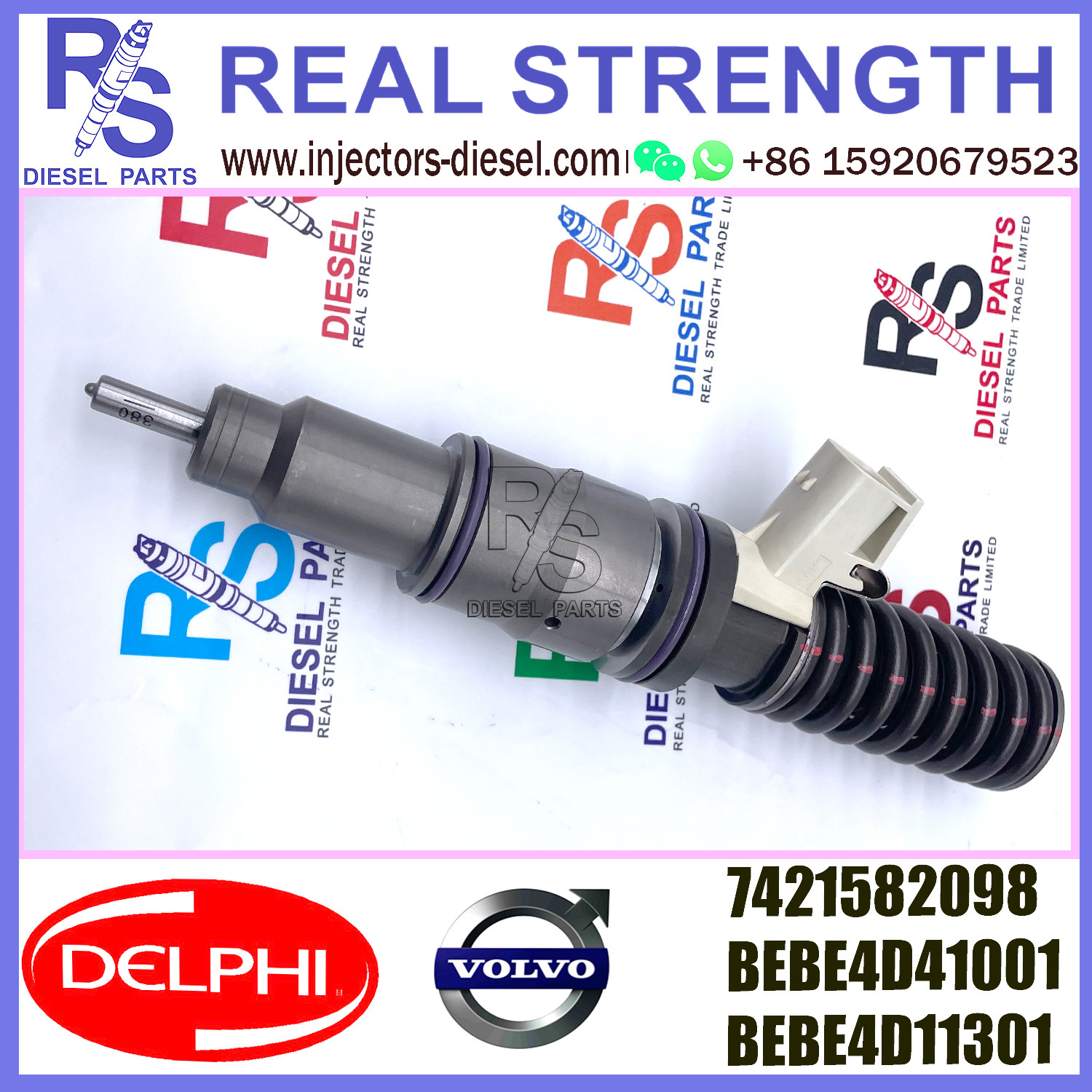 DELPHI 4pin 7421582098 Diesel pump Injector 7421582098 BEBE4D41001 BEBE4D11301 E3.18 for V-O-L-V RVI MD9 3503 EURO 4