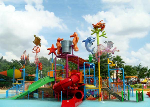 Mini Interactive Lanes Water Slide Construction Water Park Swimming Pool