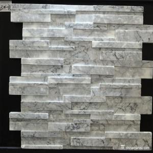 Quality Natural Stone White Marble Stone Wall Cladding Flat Face Customized Size wholesale