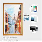 UHD 55" inch gallery Wood frame LCD LED Advertising photo picture display WIFI
