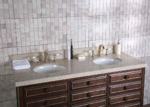 Quality Simple Elegant Custom Bathroom Vanity Tops White Sink Built In Type wholesale
