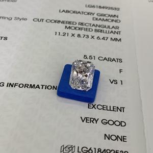 Quality 5.51ct Radiant Cut Lab Grown Diamond CVD F VS1 EX VG N IGI LG618492532 wholesale