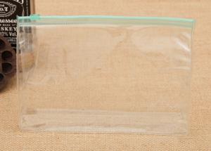 Quality Clear Plastic PVC Zipper Bag / Sewing Green Zippered Cosmetic Bag wholesale
