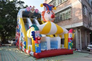 Quality Funny PVC Digital Painting High Inflatable Dry Slide Circus Clown wholesale