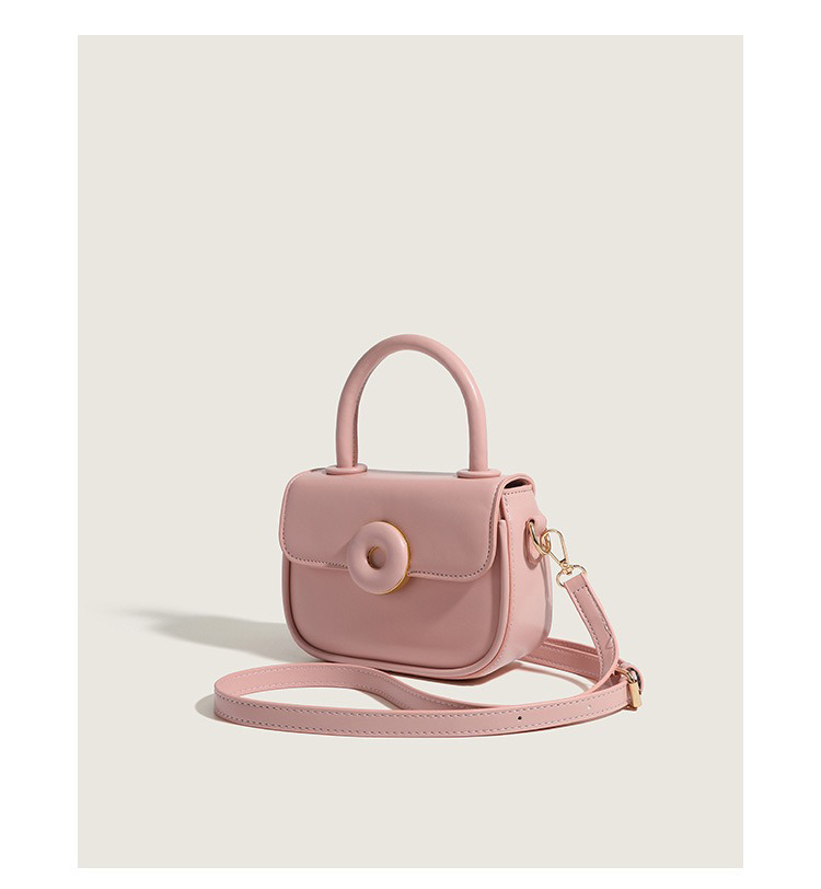 Adjustable Women's Leather Shoulder Bag with Button Closure and Crossbody Function