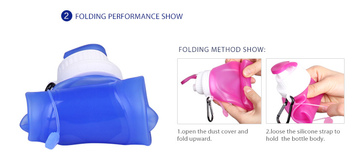 Portable High Quality BPA Free Silicone Collapsible Foldable Water Bottle
