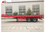 2 Axles 30ft 30Ton Flatbed Semi Trailer For Transporting Construction Machinery