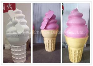 Quality Pink Color Artificial Fiberglass Decoration Ice Cream Cone For Shipping Centre wholesale