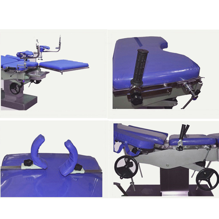 Medical Manual Portable Gynecological Exam Table Delivery Bed With Mattress