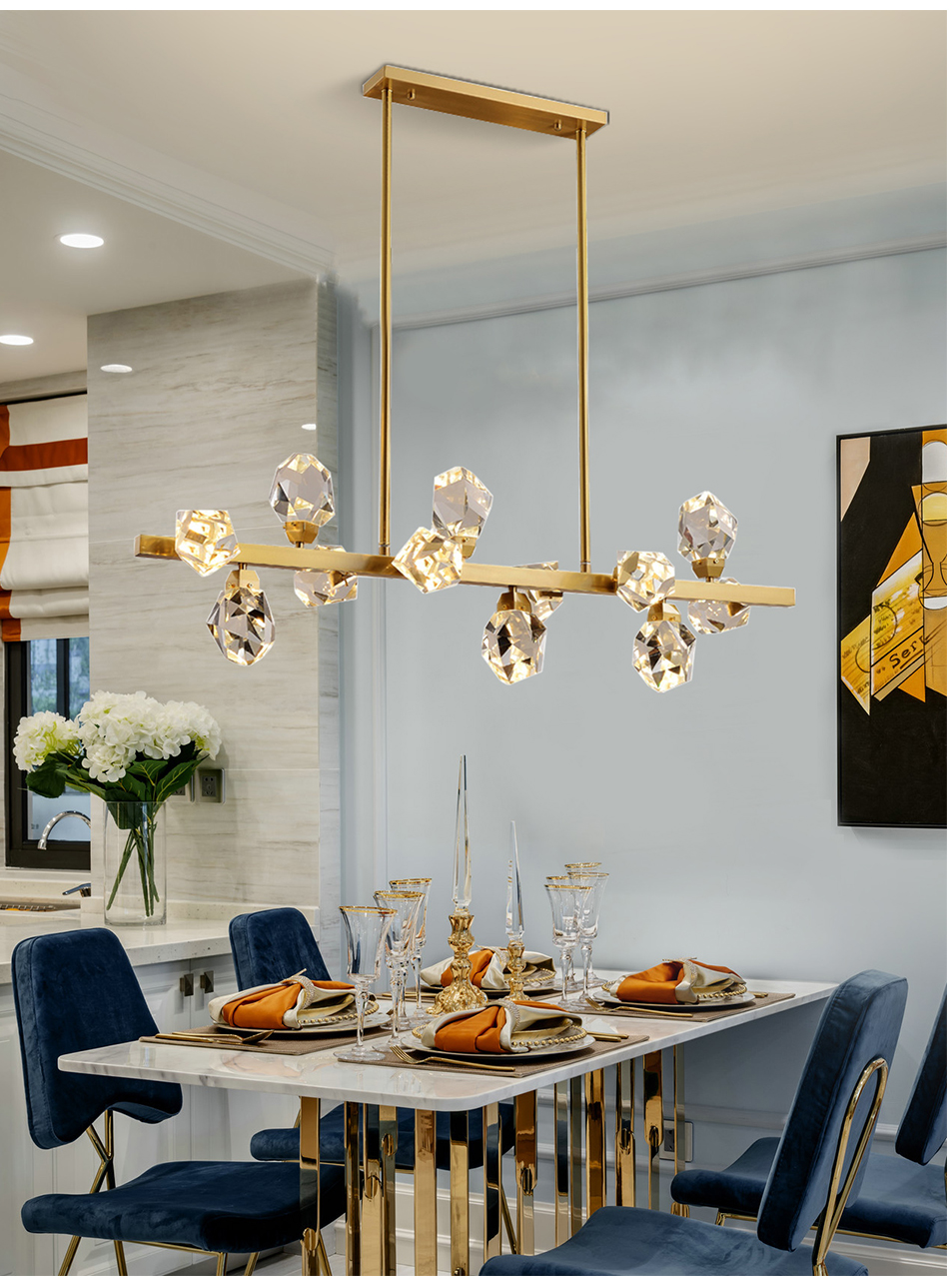 Modern Circle Rectangle Chandelier Lighting Living Dining Room Diamond Crystal Hanging Lamp(WH-CY-185)