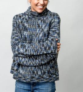 Quality WOMEN'S 30% WOOL/70% ACRYLIC SPACE DYED KNITTED SWEATER wholesale