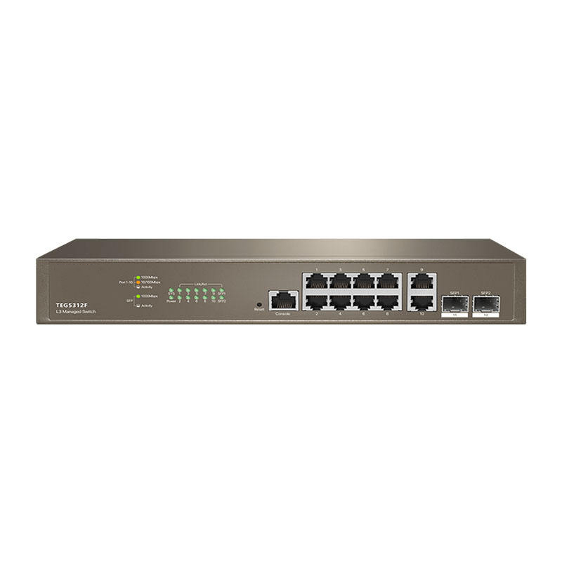 Stock Customized TEG5312F 10port L3 Managed Switch with 10*10/100/1000 Base-T Ethernet Ports and 2*1000 Base-X SFP Ports