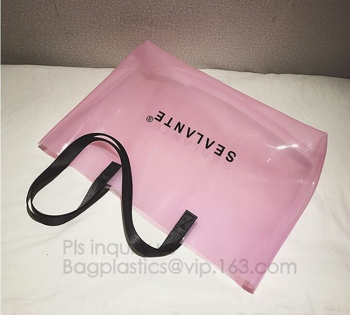 Semi-clear Tote Bags Stripe PVC Shoulder Bag with Pouch, PVC PU Trendy Handbag Shoulder Bag Beach Bag, PVC shoulder bag