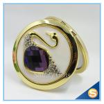 Shinny Gifts Elegant Swan Design Rhinestone Mirror Compact Mirror For Wedding