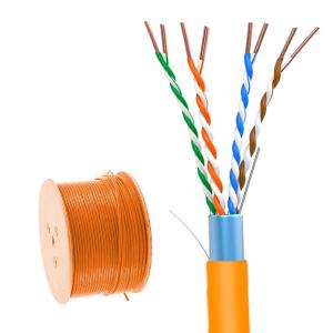 Quality 0.55mm Bare Capper Cat5e FTP 24AWG Orange PVC Cable Pass Fluke wholesale