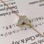 Factory Make Van Cleef & Arpels 18K Yellow Gold Bracelet White Butterfly