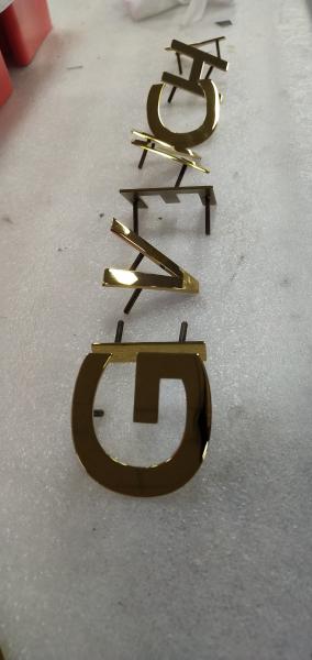 Gold 3D Galvanized Decorative Metal Letters 2-25mm Depth Mirror Polished /