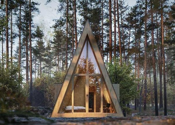 Space A Frame Prefab Hotel Unit Light Steel Tiny Building Portable Kit Homes