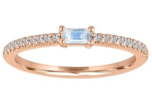 Quality Blue Moonstone 9K Gold Ring 5×2.5MM 0.20ct Weight For Engagement wholesale