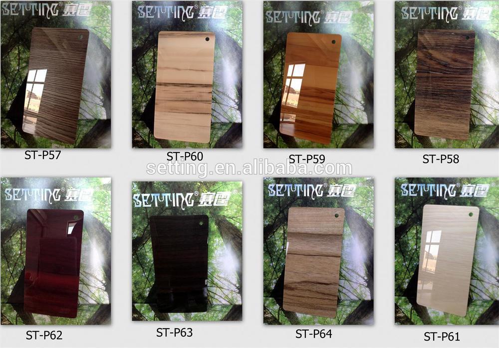 Wood grain acrylic sheet faced mdf for furniture