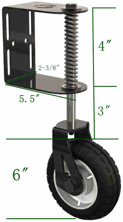 Sliding Gate Caster Wheel Heavy Duty Rubber Wheel with Universal Mount Plate 220lbs
