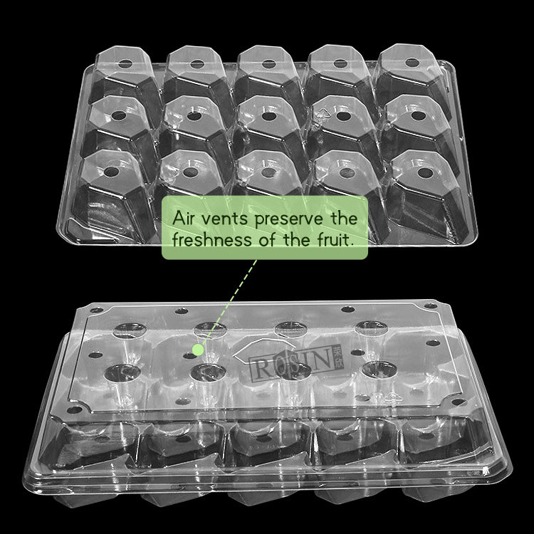 Strawberry Disposable Fruit Salad Containers Transparent PET With Inner Tray
