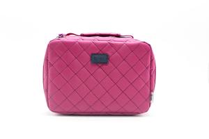 Quality Square Leather Cosmetic Bags 8.5cm Pink Leather Makeup Bag wholesale