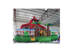 Quality Red Coconut Tree Inflatable Fun City With Slide Jumping Castle wholesale