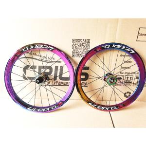 Quality Road Bicycles 20 Inch Aluminum Alloy Wheelset 8/9/10/11 Speed 4 Bearing Double Wall Rainbow Color wholesale