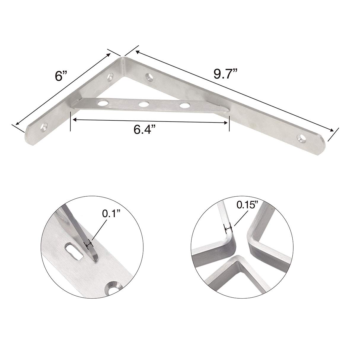 Supporting Fixed Metal U Shaped Wall Shelf Brackets for Wood 0.1mm Tolerance