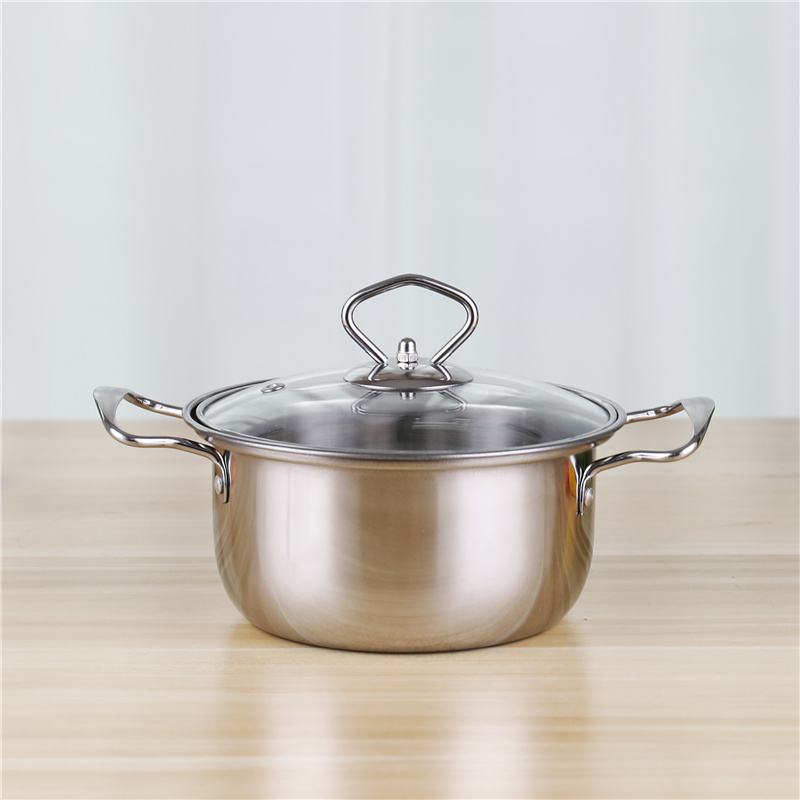 Glass Lid Stainless Steel 410 Cookware Set 12pcs Steamer Food Cooking Soup Pot