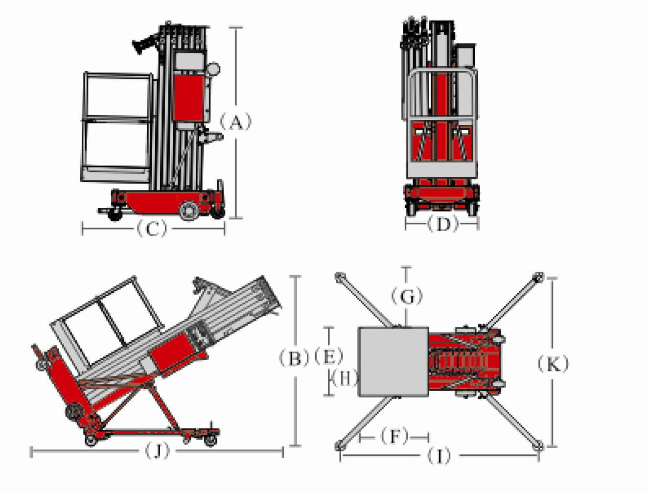 120Kg Lightweight Portable Aerial Work Platform For Loading / Unloading Truck