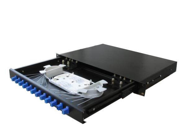 Slidable Rack mount Fiber Optic Terminal Box , Fiber Optic Patch Panel 12 /