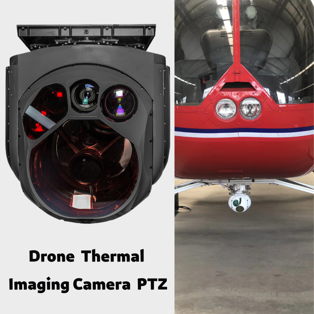High Precision EO RI Gimbal Infrared IR Camera Drone 110KG 20KM UAV Gimbal PTZ HXTS80 Black